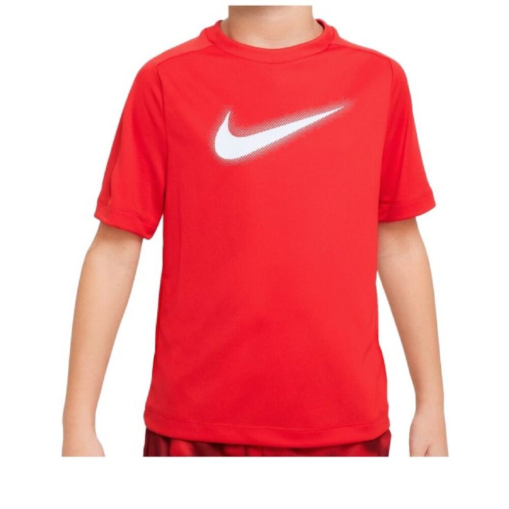 Nike Big Boys Dri-fit Multi+ Logo-Print Training T-Shirt - University Red/white - Picture 1 of 4
